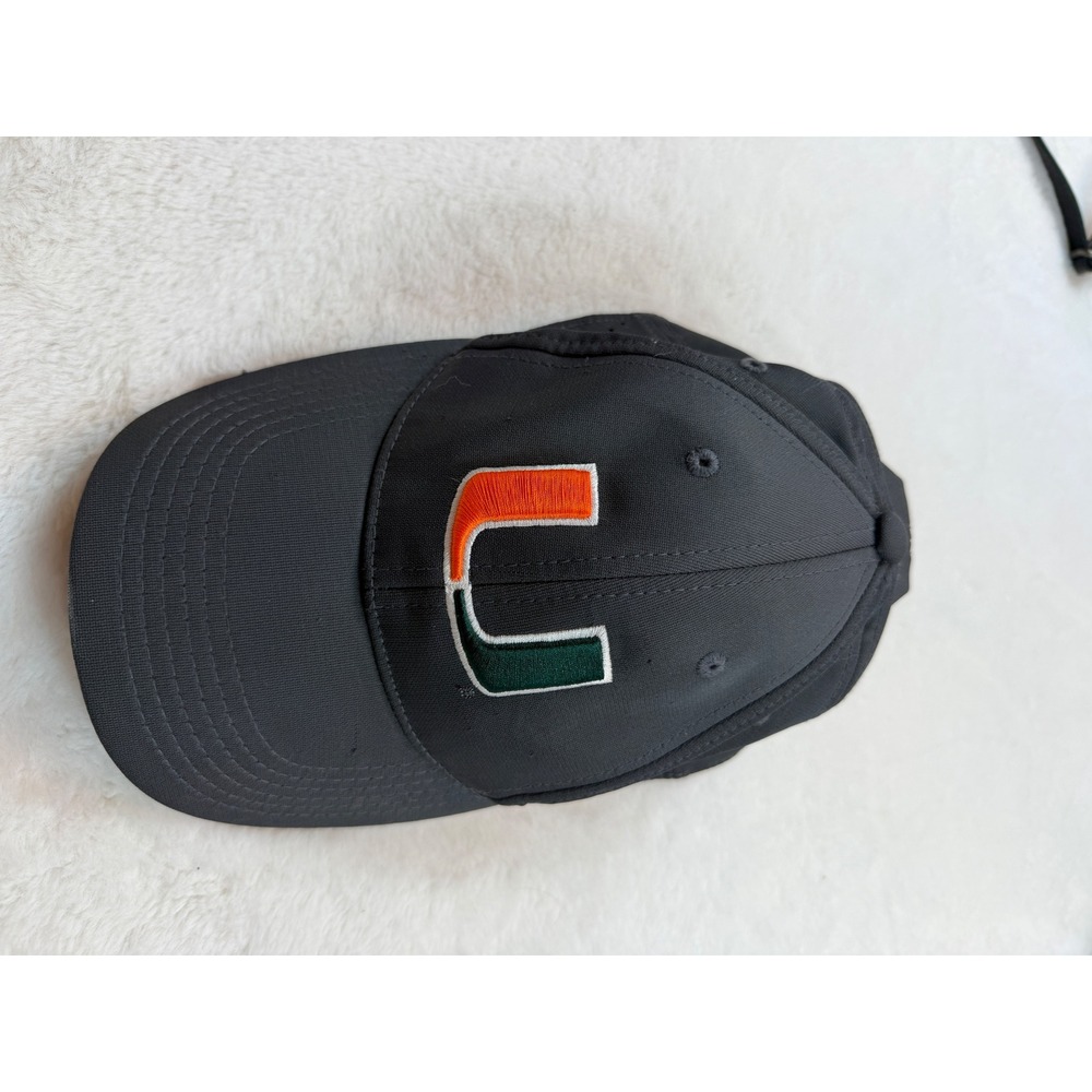 Top of the World Miami Hurricanes Hat Gray One-Fit Stretch Cap Sebastian Ibis U